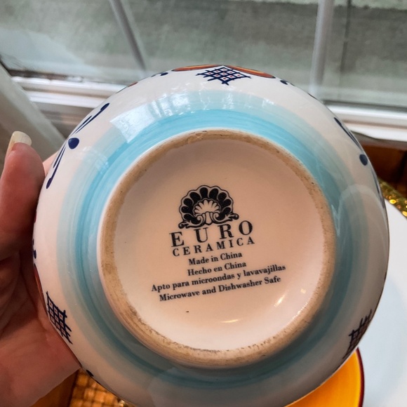 Euro Ceramica Zanzibar Collection Multicolored Set of 2 Bowls - Picture 3 of 5